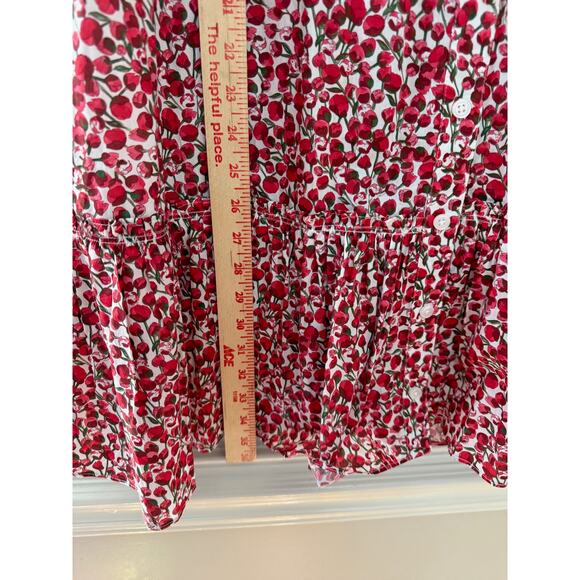 J. Crew Classic Preppy Floral Ruffle Amelia Shirt Dress Red Liberty Floral M - Picture 10 of 11